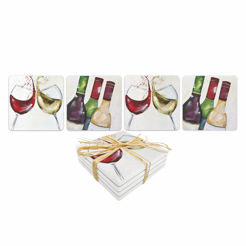 Rouge et Blanc Dolomite Coaster Set