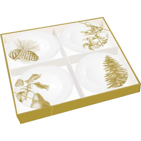 Gold Holiday Botanicals Gift Plate Set