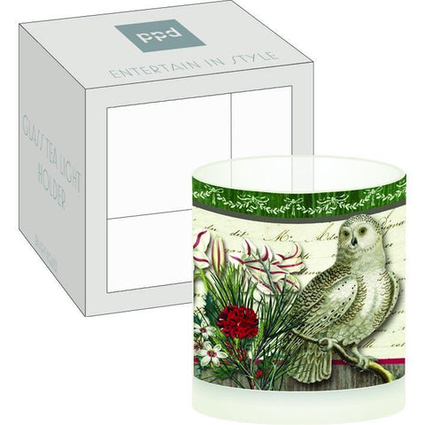 Winter Woods Owl Boxed Tea Light Holder