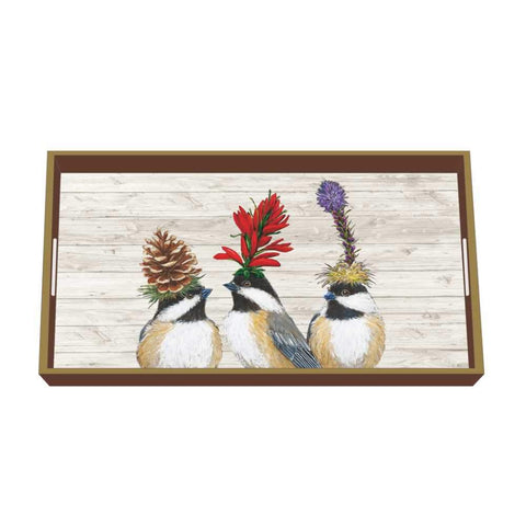 The Chickadee Sisters Wood-Lacquered Vanity Tray