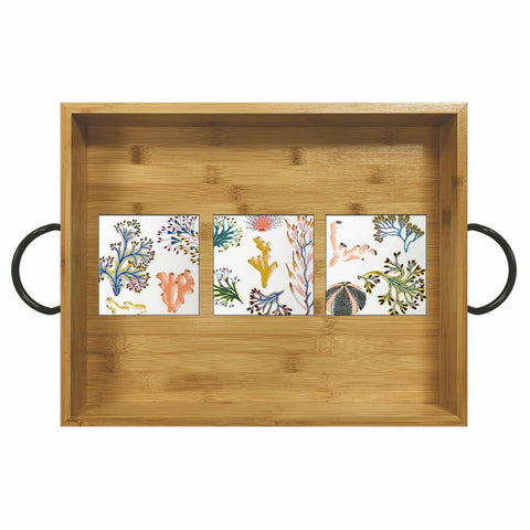 Paradisio Coral Bamboo Wood Serving Tray