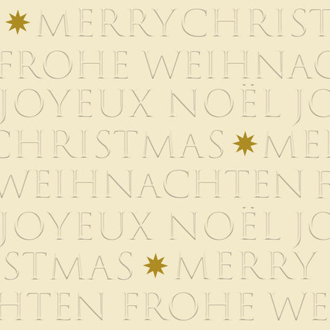 Christmas Letters, off-white Embossed Beverage Napkins