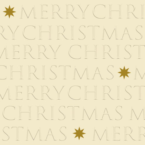 Christmas Letters, off-white Embossed Lunch Napkins