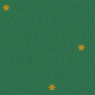 Christmas Letters, green Embossed Lunch Napkins