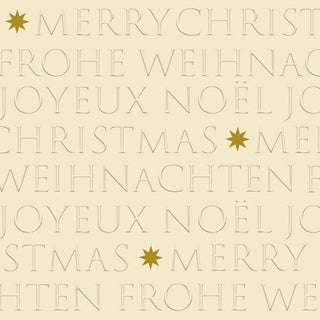 Christmas Letters, off-white Embossed Dinner Napkins