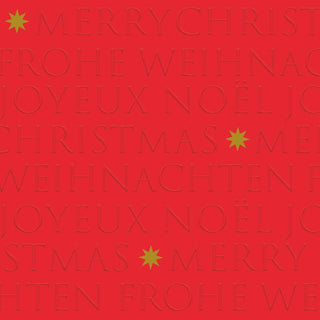 Christmas Letters, red Embossed Dinner Napkins