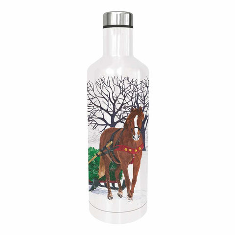 Winter Horse Sleigh Water Bottle