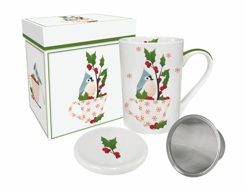 Tea Cup w/Strainer & Lid